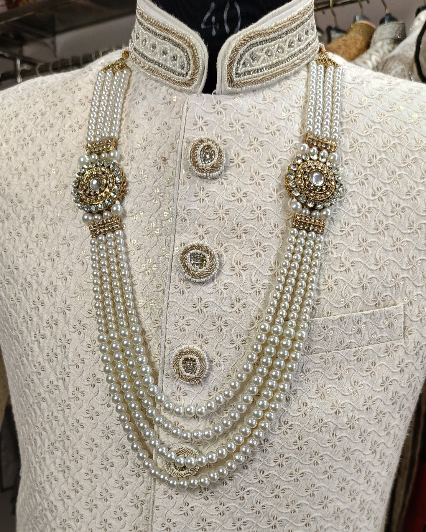 Groom Necklace For Men, groom kantha, wedding necklace, Sherwani necklace, Sherwani kantha