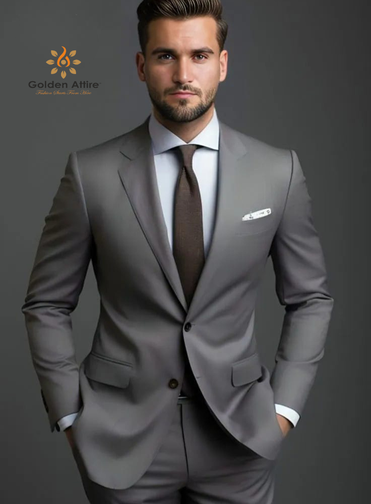 Sophisticated Grey - Ideal for Custom suit, White Shirts & Two-Piece Suits, Affordable suit