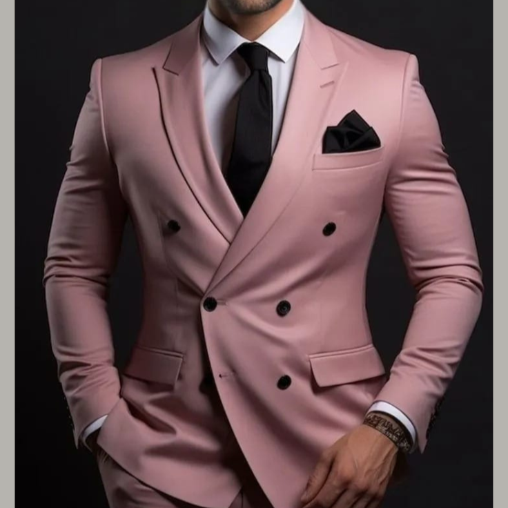 Customizable Dusty Rose Double-Breasted Suit in Premium Terry Rayon – Tailored to Perfection for Your Unique Style
