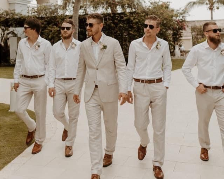 Golden Attire Ivory Linen Three-Piece Suit – Custom-Tailored Luxury for Summer Elegance