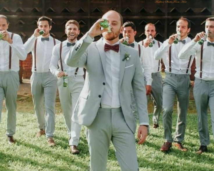 Elegant Sage Green Two-Piece Groom Suit | Comfortable Fabric with White Shirt & Black Buttons | Customizable Wedding Attire for the Modern Groom