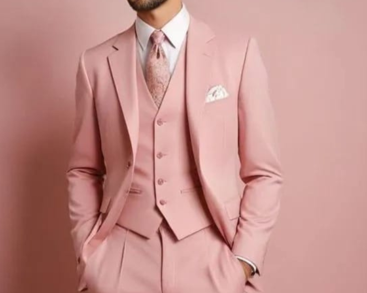 Premium Light pink 3 piece suit for men