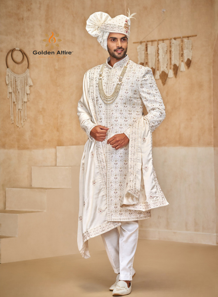Sherwani For Groom, Groom Wedding Dress, Wedding Sherwani, Groom