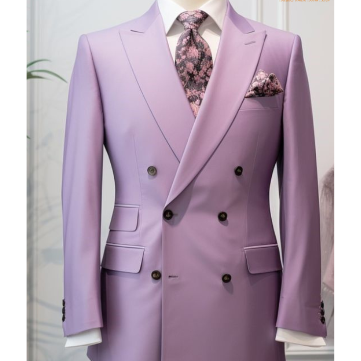 Light Purple Men’s Double-Breasted Suit