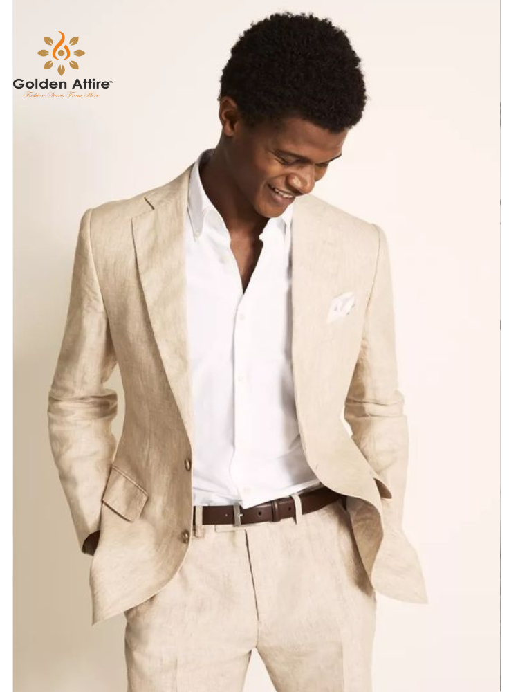 Linen suits, Beige Suit, Men Suit, 2 piece suit, Slim fit Suit, Linen suit for men,
