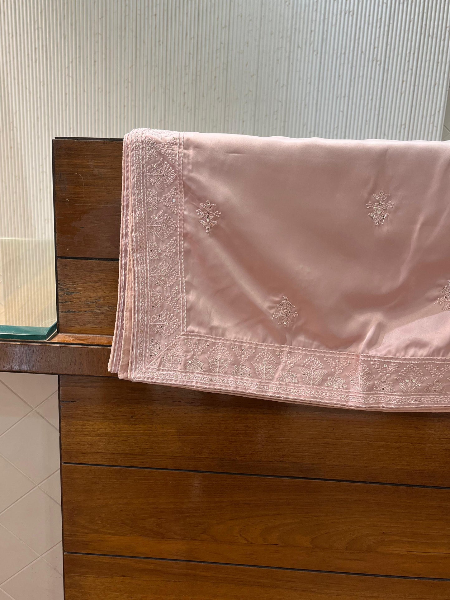 Premium Dusty Rose Indian Groom Safa Turban & Shawl Set for Sherwani, Adjustable Safa Pagri with Embroidery Border