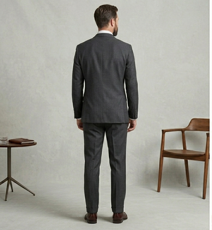 Premium Grey Three Piece Suit, Bespoke Tailored Wedding Suit for Men