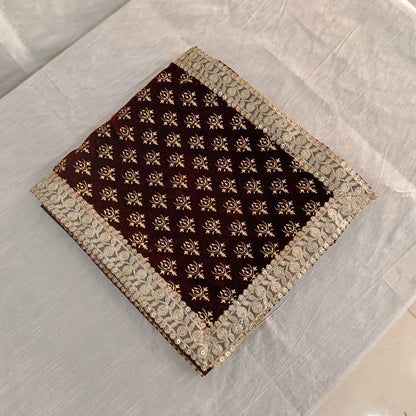 Luxurious Maroon Indian Groom Turban & Shawl Set for Men