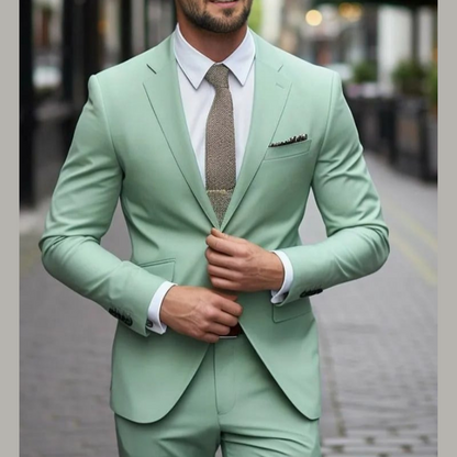 Custom Sage Green Two-Piece Suit | Modern Elegance, Tailored to Perfection"