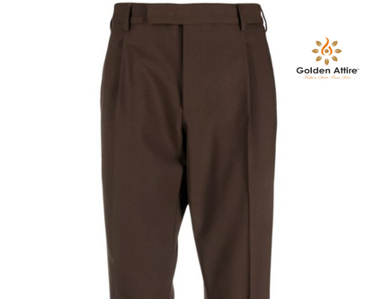 Dark Brown Formal Pants | Customizable Tailored Fit | Terry Rayon Comfort Fabric
