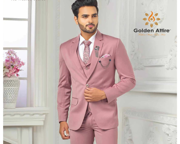 Premium Dusty Rose Groom Suit, 3-Piece Wedding Suit for Men