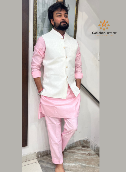 Elegant White Nehru Jacket for Timeless Style