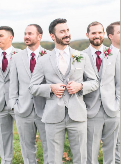 Customizable Grey Three-Piece Suit in Premium Terry Rayon – Modern Elegance, Tailored to Perfection