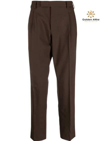 Dark Brown Formal Pants | Customizable Tailored Fit | Terry Rayon Comfort Fabric