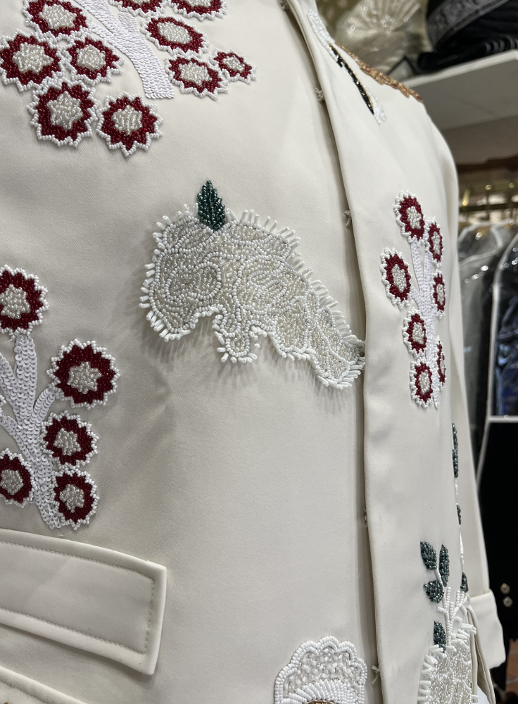 Ivory Artisan Nehru Jacket, Jacket Set for Wedding Groom