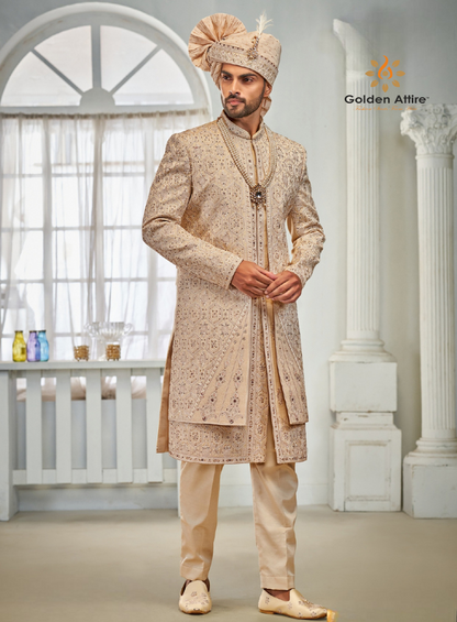Uber Rich Sherwani For Men, premium sherwani, Groom Outfit, Groom Sherwani, Sherwani set, Indian wedding Sherwani, sherwani for groom,