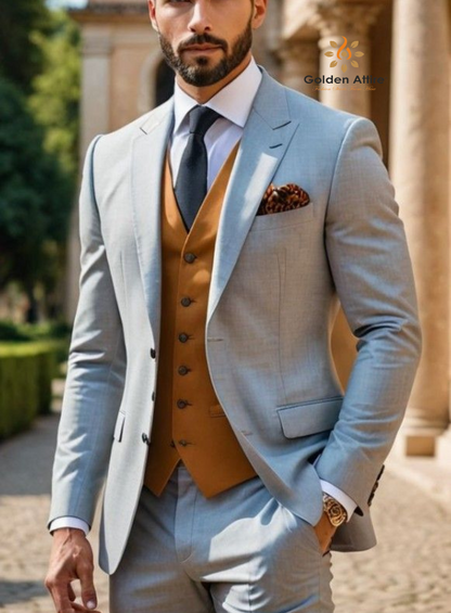 Grey Three-Piece Suit – Classic Elegance Meets Modern Style