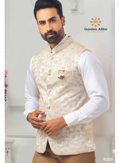 Nehru Jacket for Men, Beige Modi Jacket,
