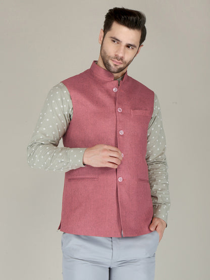 Handmade Black Nehru Jacket for Men, Classic Wedding Groom Attire