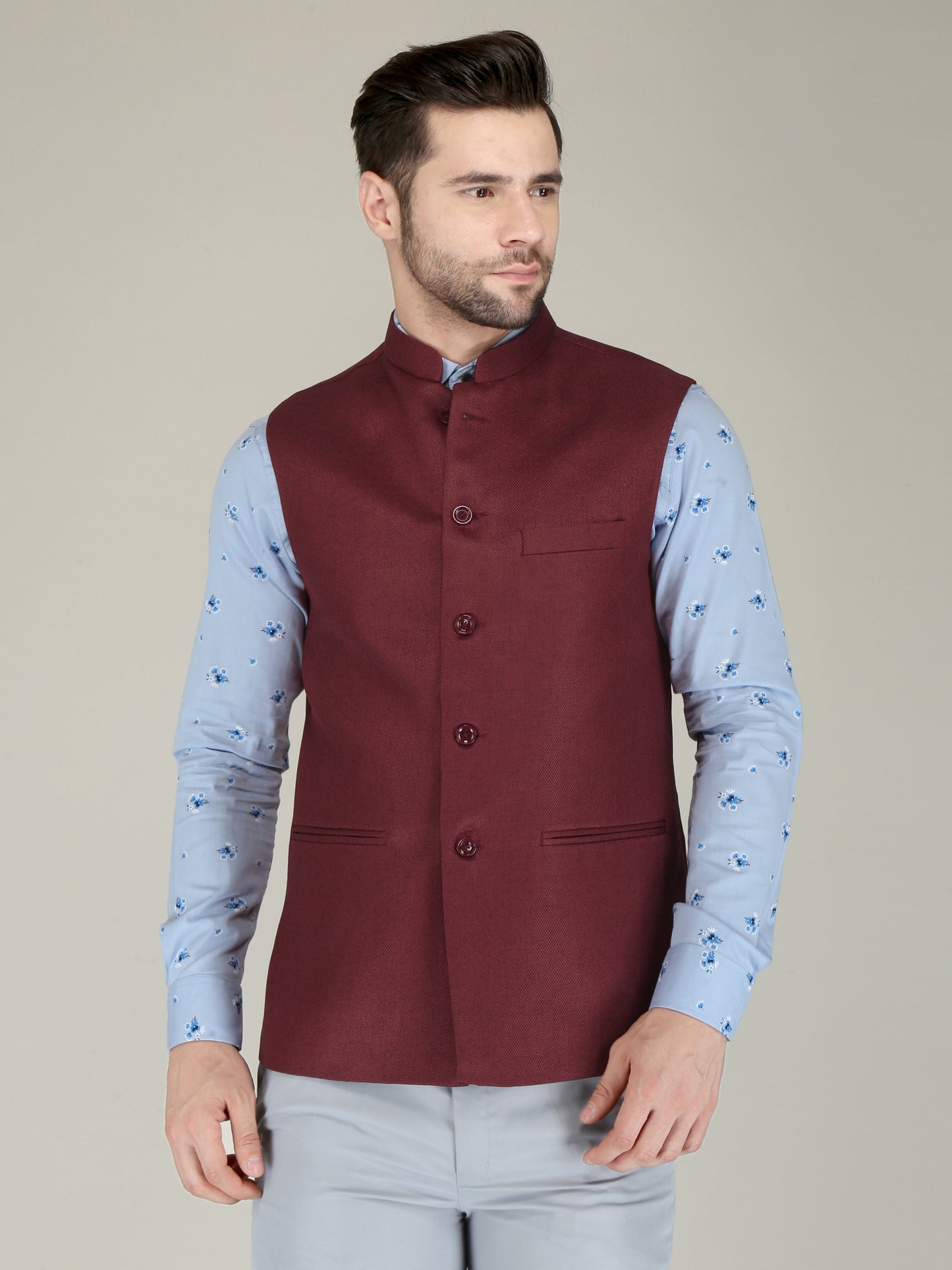 Handmade Black Nehru Jacket for Men, Classic Wedding Groom Attire