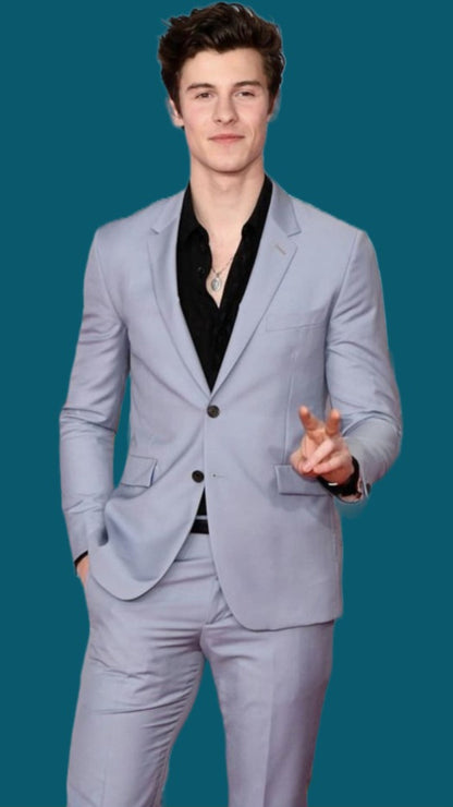 Light Gray Two-Piece Suit, Classic Fit Wedding Suit