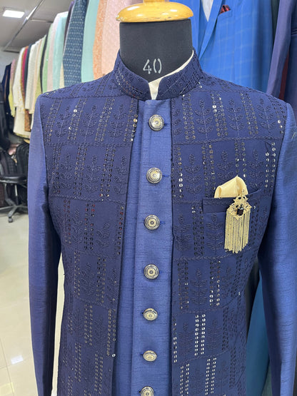 Embroidered Groom Sherwani, Indo Western Wedding Outfit