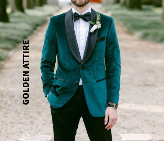Handmade Green Velvet Smoking Jacket, Evening Party Blazer