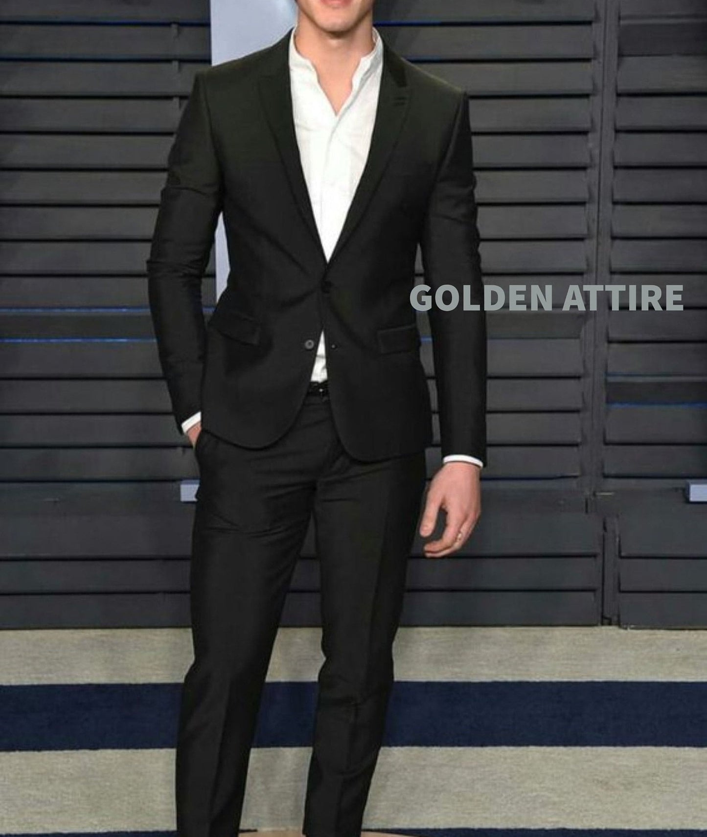 Black Two-Piece Suit, Wedding Groom Tuxedo, Bespoke Fit
