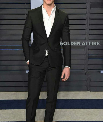 Black Two-Piece Suit, Wedding Groom Tuxedo, Bespoke Fit