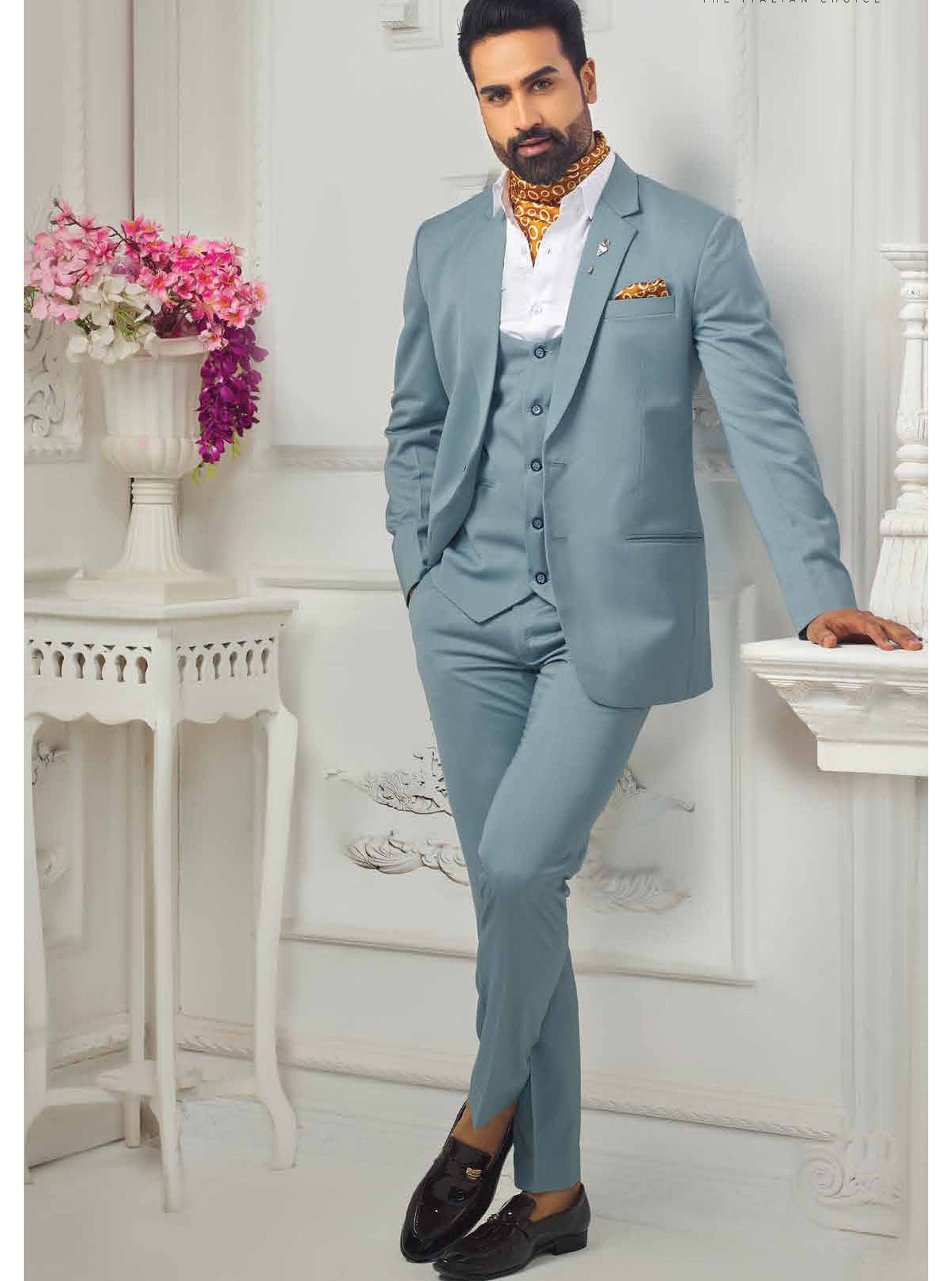 Green Three Piece Suit, Bespoke Wedding Groomsmen Suit