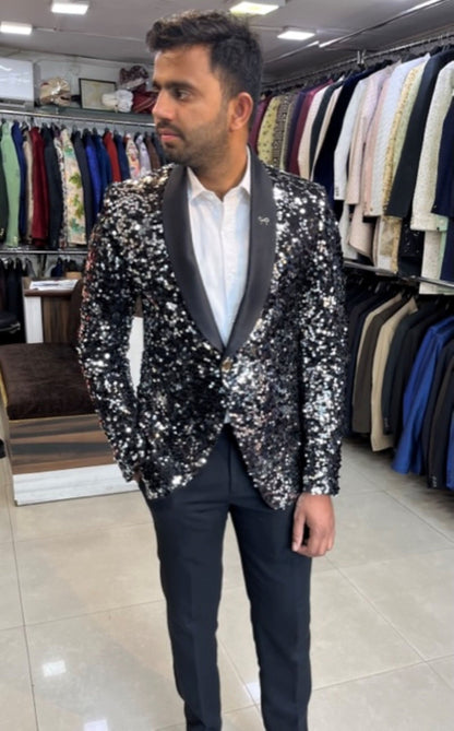 Luxury Sequin Suit: Ethnic Wedding, Party Wear, Groomsmen Suit