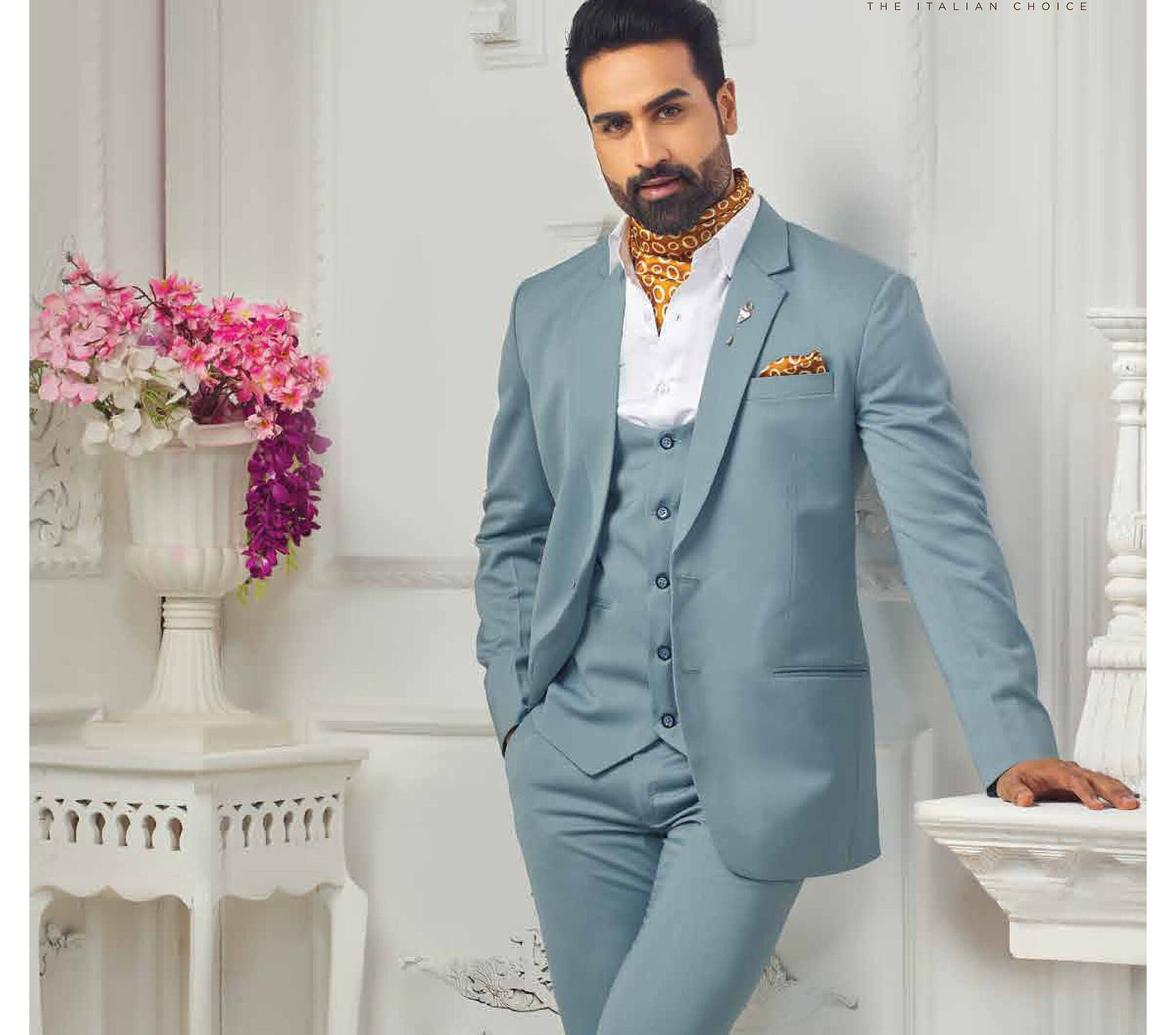 Green Three Piece Suit, Bespoke Wedding Groomsmen Suit