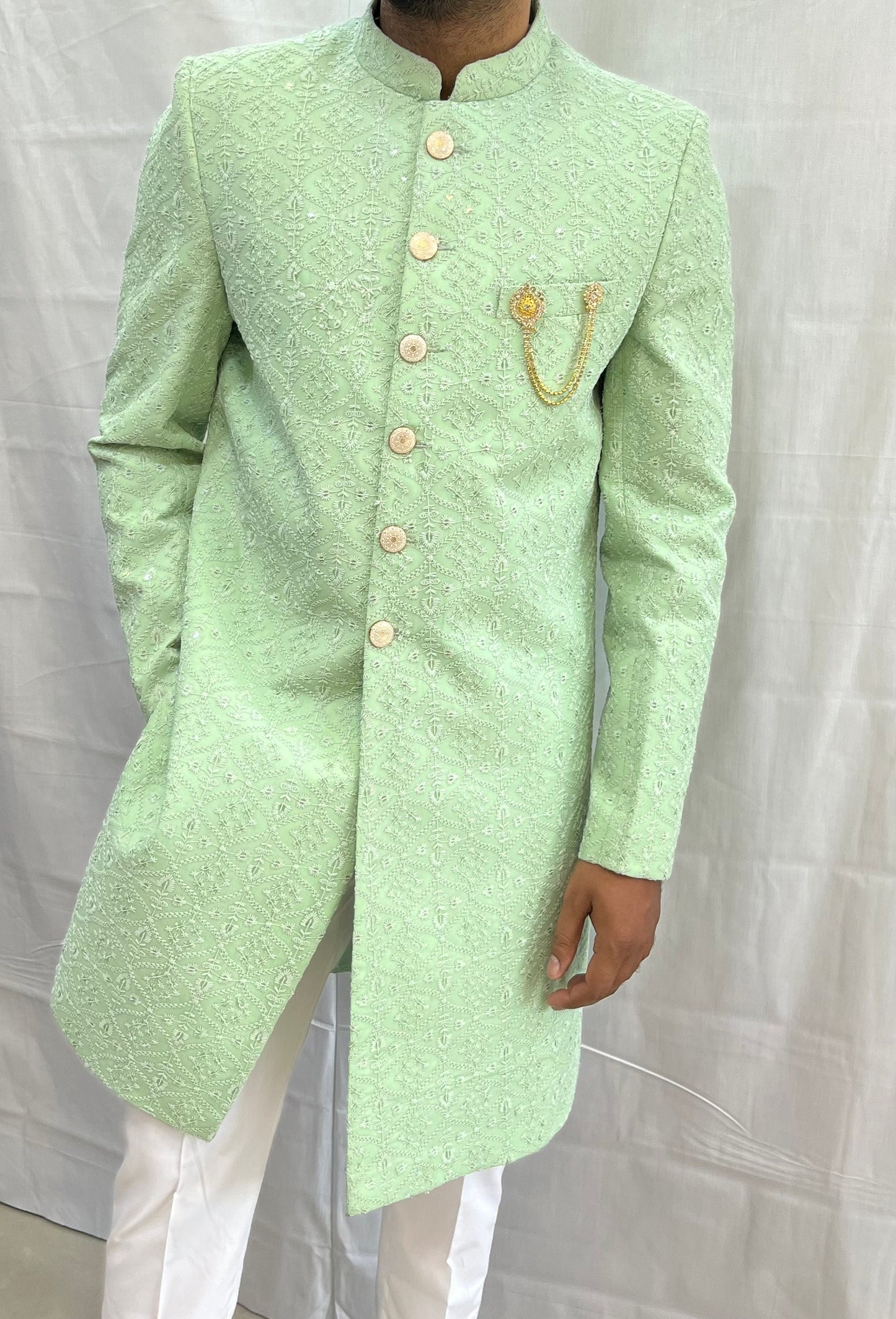 Embroidered Sherwani for Men: Indian Wedding Groom Outfit