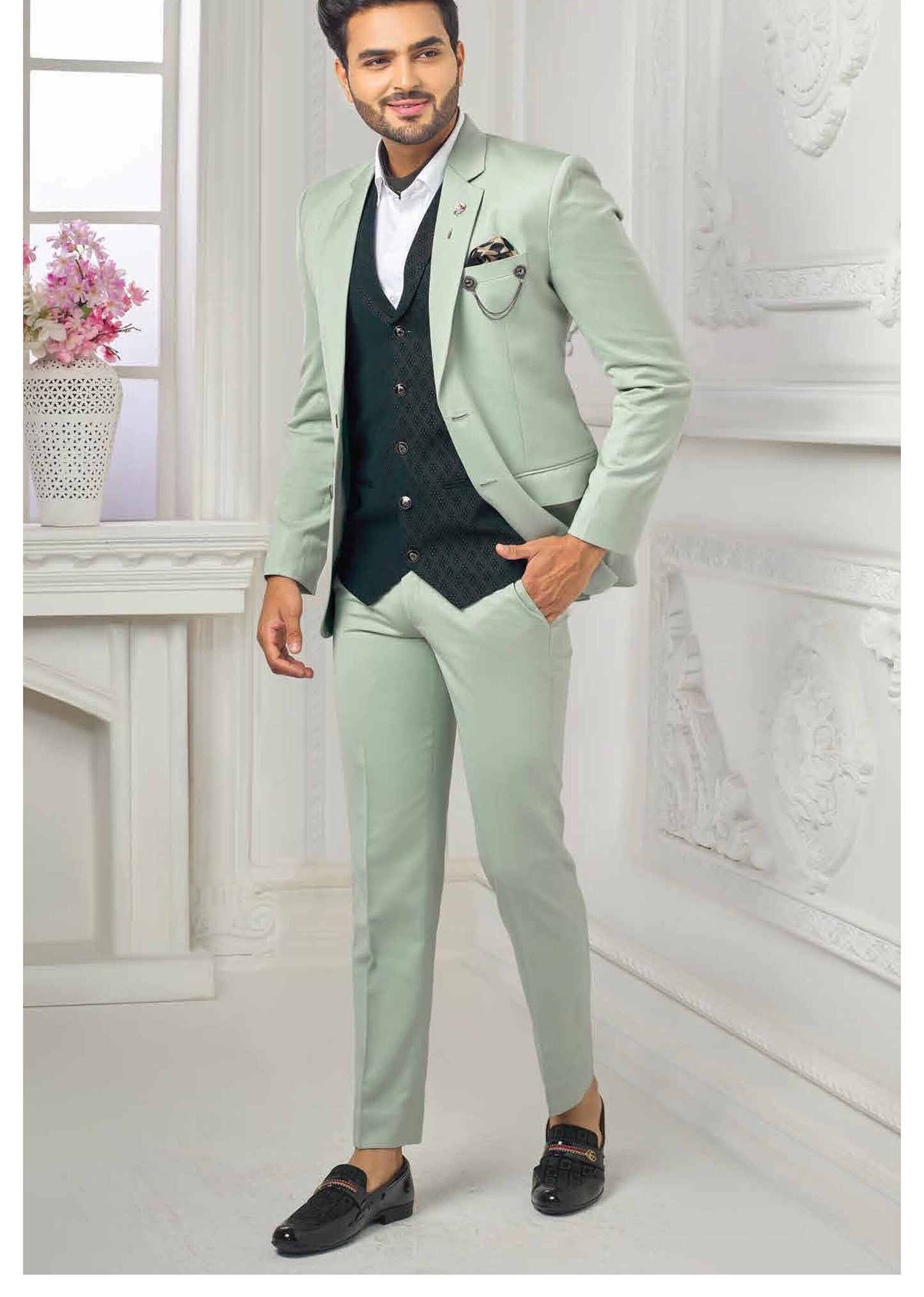Bespoke Three Piece Suit, Custom Wedding Suit for Men