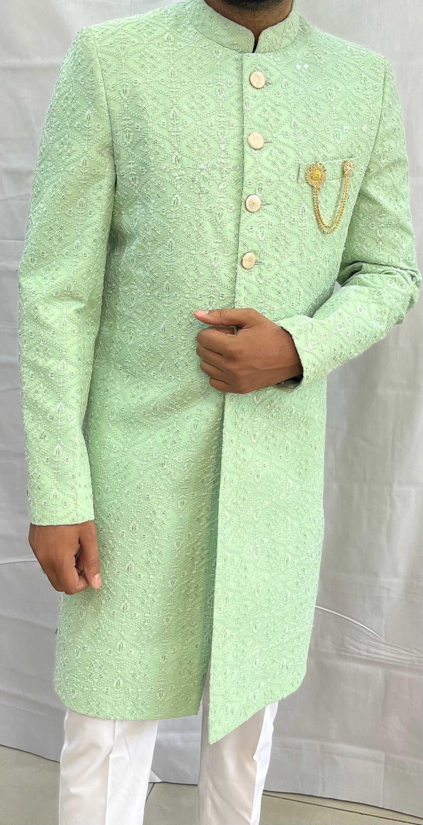 Embroidered Sherwani for Men: Indian Wedding Groom Outfit