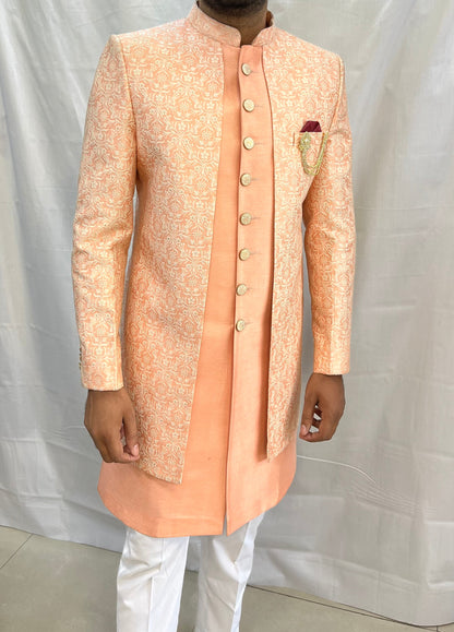 Embroidered Groom Sherwani, Indo Western Wedding Outfit