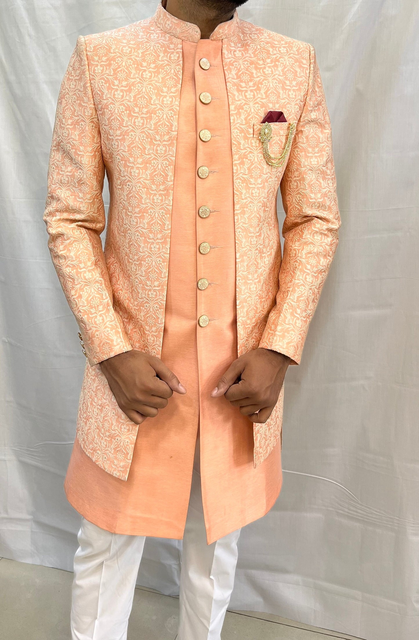 Embroidered Groom Sherwani, Indo Western Wedding Outfit