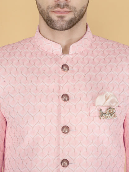 Thread Embroidered Sherwani: Indian Wedding Groom Outfit