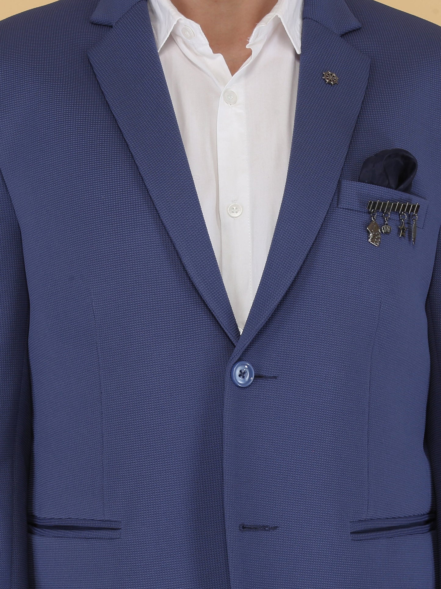 Navy Blue Slim Fit Suit: Two-Piece Handmade Wedding Groom Suit