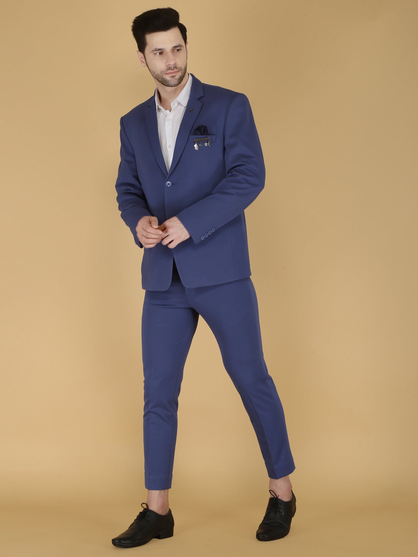 Navy Blue Slim Fit Suit: Two-Piece Handmade Wedding Groom Suit