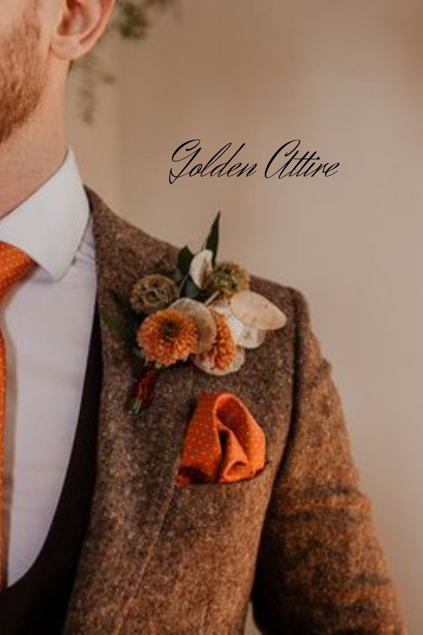 Rust Tweed Three Piece Suit, Vintage Style