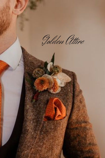 Rust Tweed Three Piece Suit, Vintage Style