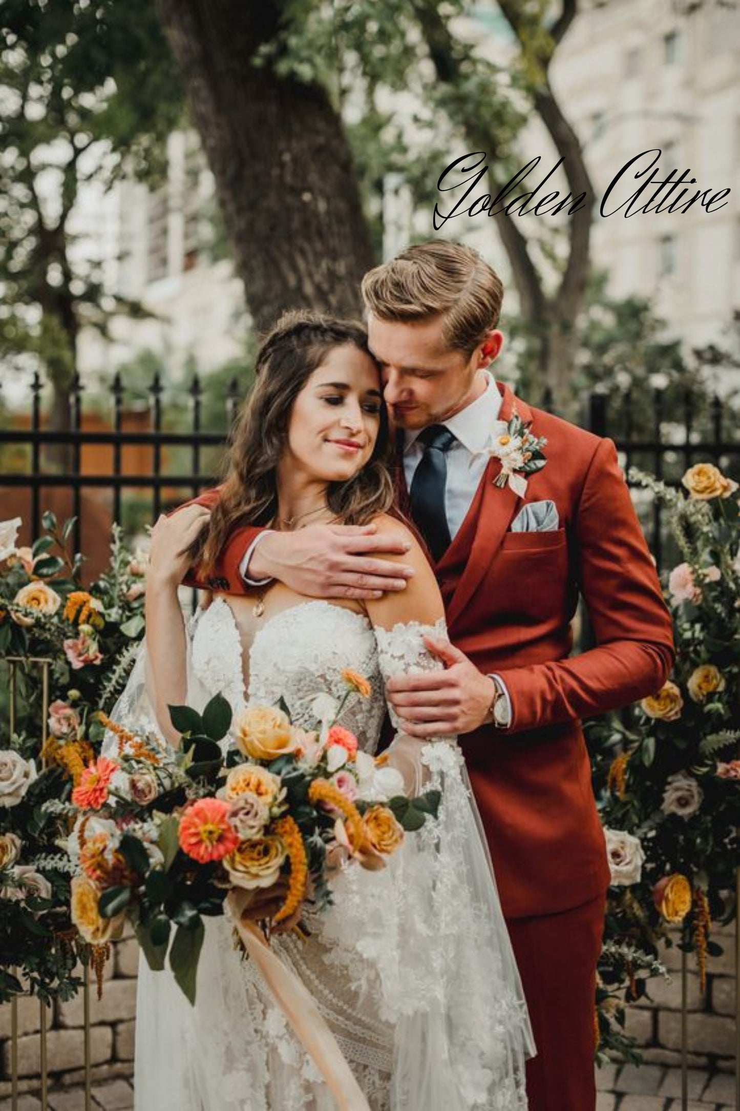 Rust Men's Suit: Terracotta Two-Button Wedding Suit
