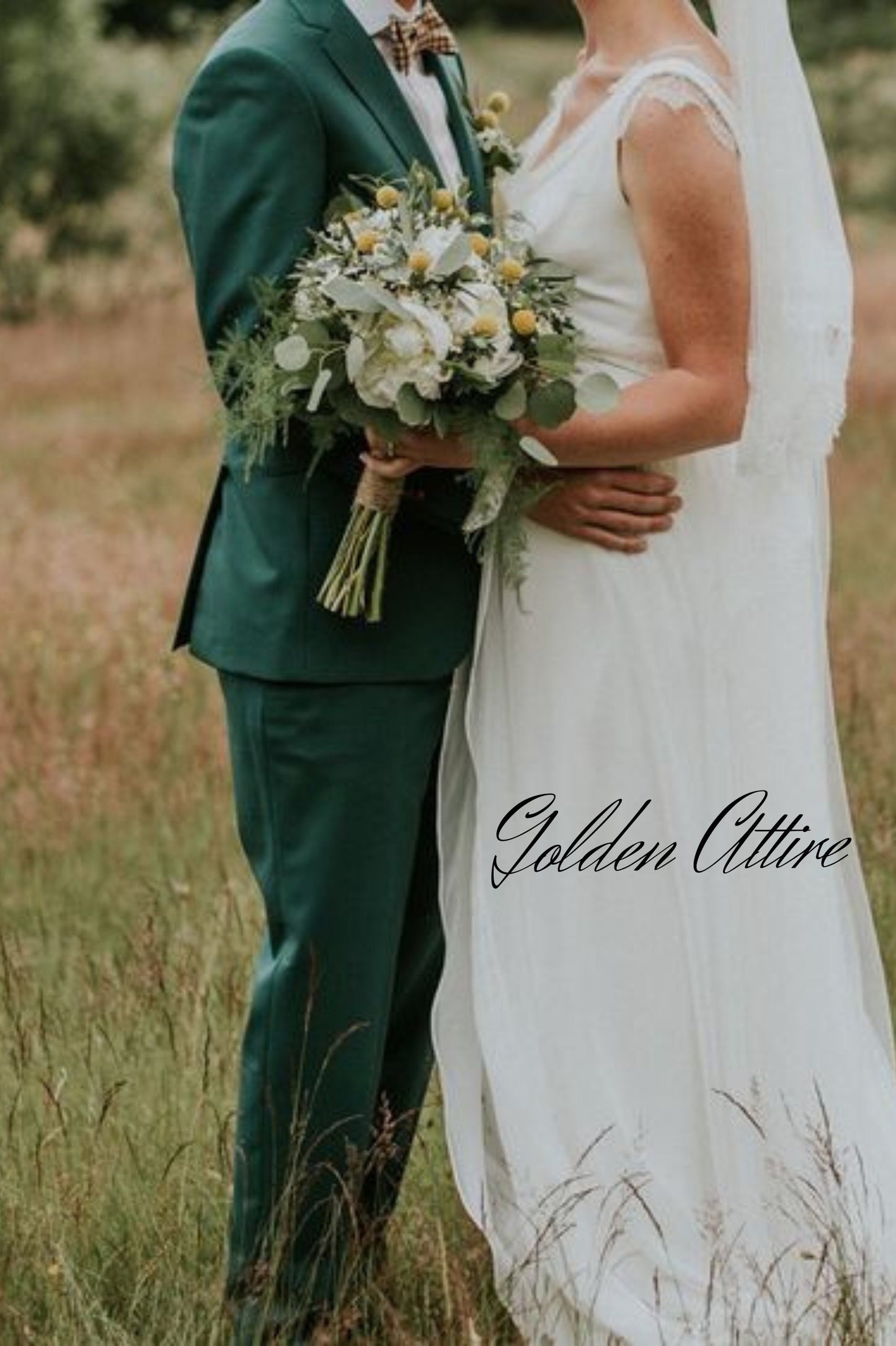 Green Two-Piece Suit, Stylish Wedding Groom Suit