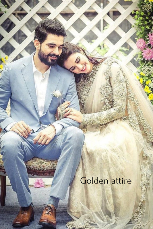 Sky Blue Two-Piece Suit: Ethnic Wedding Groom Wear