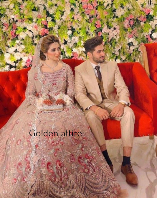 Beige Groom Suit: Luxury Two-Piece Ethnic Wedding Wear
