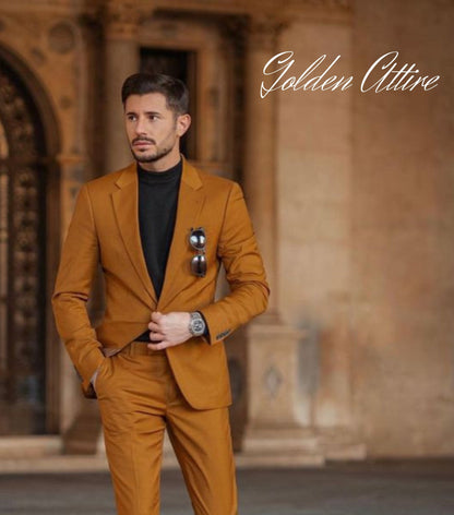 Rust Terracotta Men's Suit: 2-Piece Wedding Dinner Suit