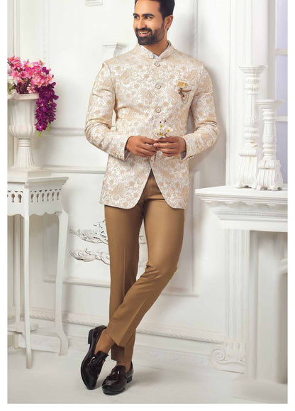 Cream Prince Suit, Men's Indian Wedding Jodhpuri Suits