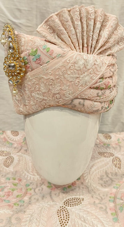 Wedding Turban & Shawl Set: Indian Groom Safa Combo