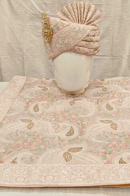 Wedding Turban & Shawl Set: Indian Groom Safa Combo